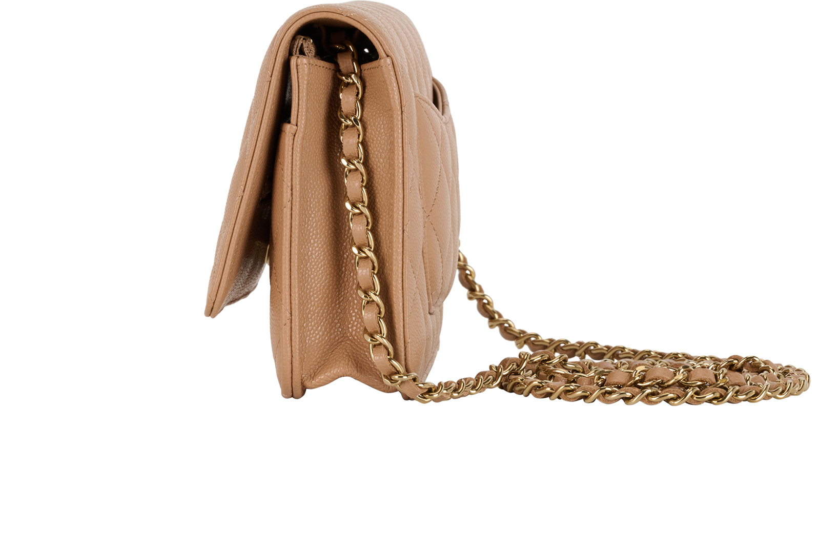 Wallet On Chain, &pound;2,500, Handbags, Beige, Caviar Leather, Bottom view